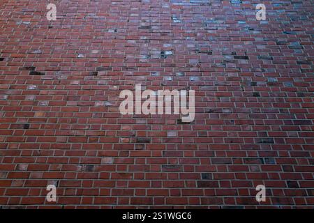 Block wall backdrop, wall art design. Wall with brick texture for banner. Texture of stone wall, in Germany, Hamburg. Stock Photo