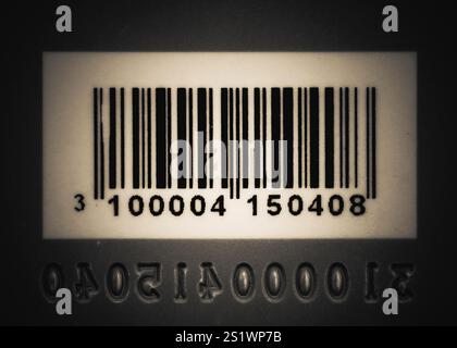 bar- code (changged) on dark background Stock Photo