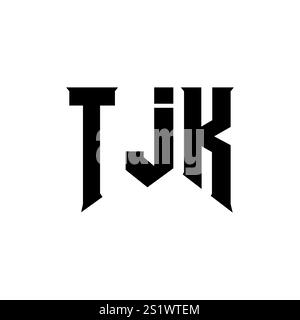 TJK letter logo design for technology company. TJK logo design black ...