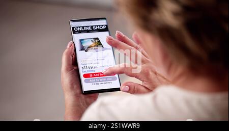 Online Ecommerce Shopping Checkout On Mobile Phone Stock Photo