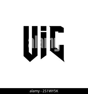 UIC letter logo design for technology company. UIC logo design black ...