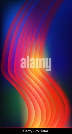 Abstract vertical background wallpaper with vertical waves with orange red blue green colors Stock Vector