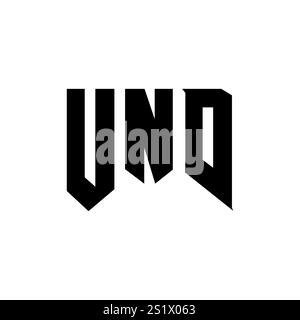 UND letter logo design for technology company. UND logo design black ...