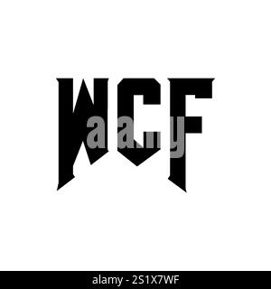 WCF letter logo design for technology company. WCF logo design black ...