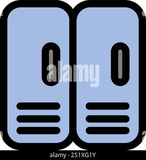 Fitness gym locker room - Flat icon symbol Stock Vector