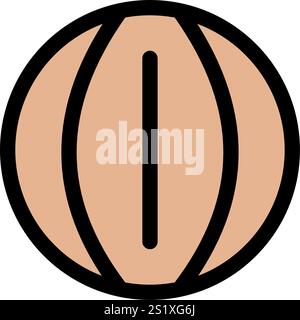 Fitness gymnastic ball - Flat icon symbol Stock Vector