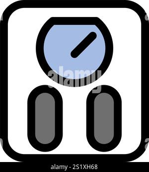 Fitness weight scale - Flat icon symbol Stock Vector