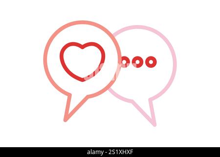 Talk icon. line icon style. talk with heart. icon related to valentine. valentine day elements vector illustration Stock Vector