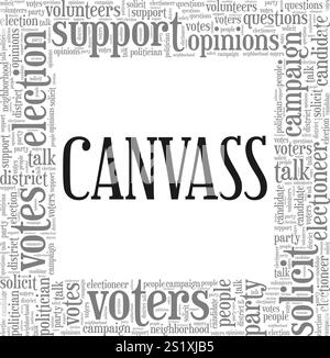 Canvass word cloud conceptual design isolated on white background Stock ...