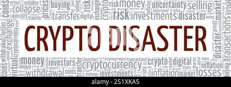 Crypto Disaster word cloud conceptual design isolated on white background. Stock Vector
