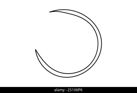 Continuous line drawing of Moon with star Ramadan Kareem banner in simple linear style illustration Stock Vector