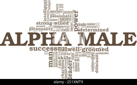 Alpha Male word cloud conceptual design isolated on white background ...