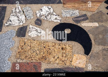 Fragment of colored paving slabs Stock Photo