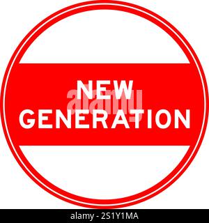Red color round seal sticker in word new generation on white background Stock Vector