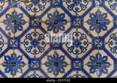 Colorful old portoguese ceramic tiles in Lisbon Stock Photo