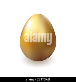 Golden Easter egg on white background. Vector illustration Stock Vector