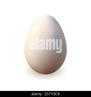 Chicken egg, realistic 3d . Vector illustration on white background Stock Vector