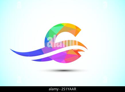 English Alphabet with swoosh or ocean wave logo design. Graphic ...