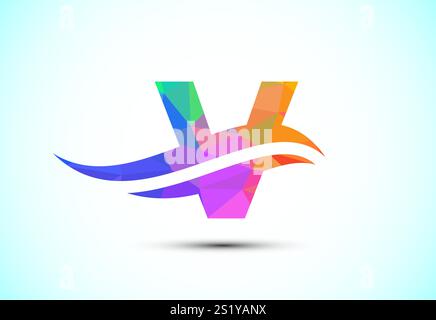 English alphabet with swoosh or ocean wave logo design. Graphic ...