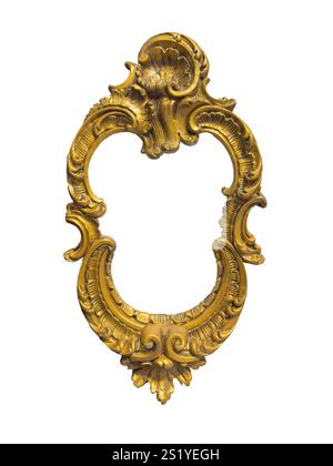 Vintage picture frame. Classic baroque design in gold and brown with an ornate, irregular oval shape. Luxurious and traditional, for displaying painti Stock Photo