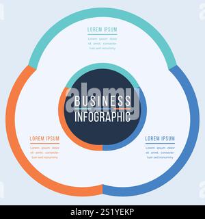 Infographic business information design 3 objects, steps, elements or options infographic circle template Stock Vector