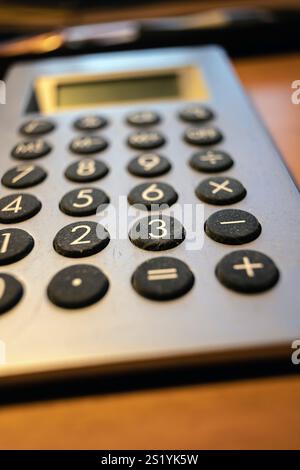 Old calculator close up Stock Photo