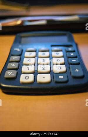 Old calculator close up Stock Photo