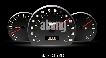 Realistic car dashboard Stock Vector