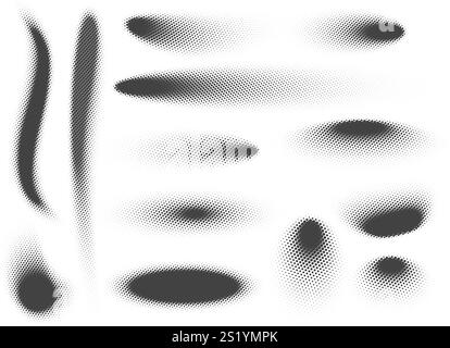 Halftone stipple shadows set Stock Vector