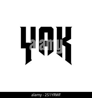 YAK letter logo design for technology company. YAK logo design black ...