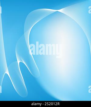 Abstract blue background with wavy lines. EPS 10 Stock Vector