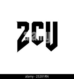 ZCU letter logo design for technology company. ZCU logo design black ...