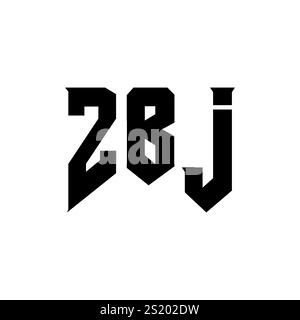 ZBJ letter logo design for technology company. ZBJ logo design black ...