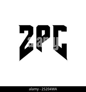 ZPC letter logo design for technology company. ZPC logo design black ...