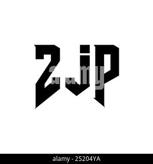 ZJP letter logo design for technology company. ZJP logo design black ...