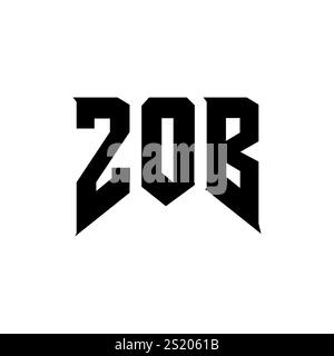 ZOB letter logo design for technology company. ZOB logo design black ...