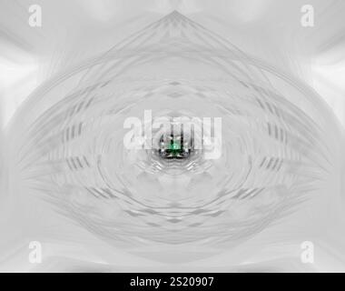 abstract fractal light fiber design. lamp with green ornament embroidery style. ornamental contemporary fine art texture, 3d optic illuminated sphere Stock Photo