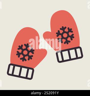 Snowflake gloves vector icon. Winter sign. Graph symbol for event and holiday web site and apps design, logo, app, UI Stock Vector