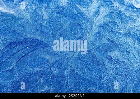 Frost pattern on a car bonnet Stock Photo