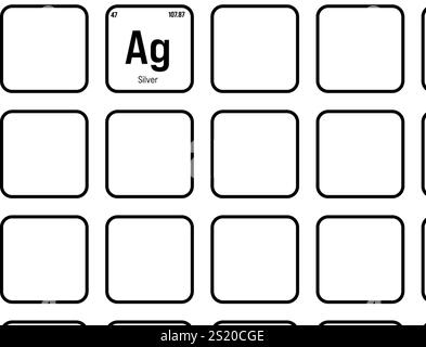 Silver symbol. Element number 47 of the Periodic Table of the Elements ...