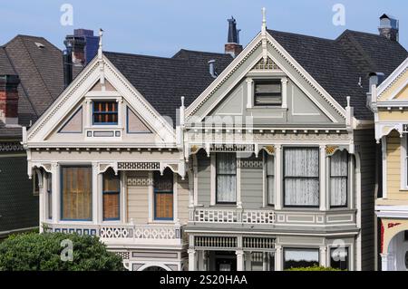 San Francisco, CA, USA. April 24, 2012: Iconic Painted Ladies houses in San Francisco, California, on a sunny day. Stock Photo