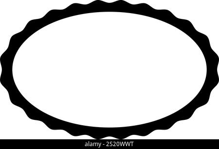Oval frame with wavy borders. Elliptic shape with curvy edges. Text box ...