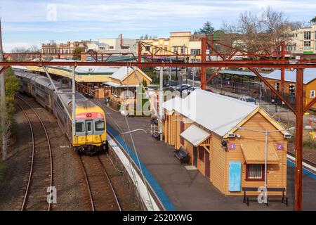 The train station at Katoomba, a town in the Blue Mountains of New South Wales, Australia Stock Photo