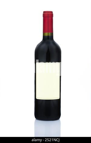 A bottle of red wine. Red wine bottle isolated against a white background, A bottle of red wine. Red wine bottle isolated in front of a white backgrou Stock Photo