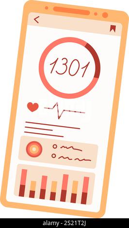 Smartphone App For Fitness Activity Tracking Stock Vector