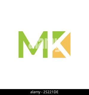 MK letter logo design. Initial MK letter Logo vector Template. Abstract Letter MK logo Design. Minimalist Linked Letter Trendy Business Logo Design Ve Stock Vector
