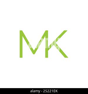 MK letter logo design. Initial MK letter Logo vector Template. Abstract Letter MK logo Design. Minimalist Linked Letter Trendy Business Logo Design Ve Stock Vector