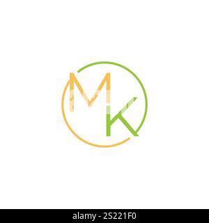 MK letter logo design. Initial MK letter Logo vector Template. Abstract Letter MK logo Design. Minimalist Linked Letter Trendy Business Logo Design Ve Stock Vector