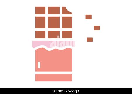 Chocolate icon. solid icon style. icon related to valentine. valentine day elements vector illustration Stock Vector