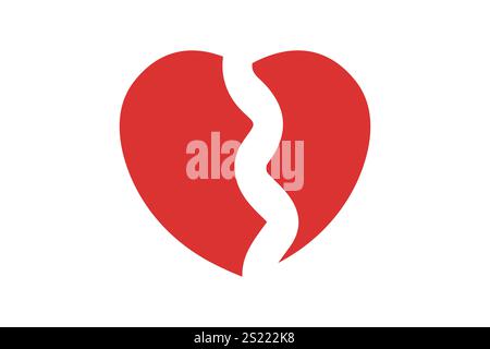 Broken heart icon. solid icon style. icon related to valentine. valentine day elements vector illustration Stock Vector